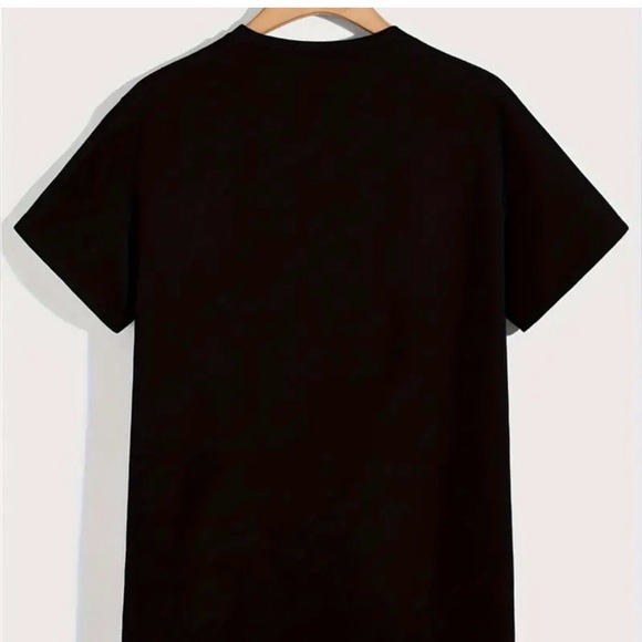 Chic Black Graphic Tee with Bold Text - Picture 2 of 5